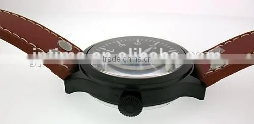 black tone PU strap glow in night arabic numbers watch high quality for gift