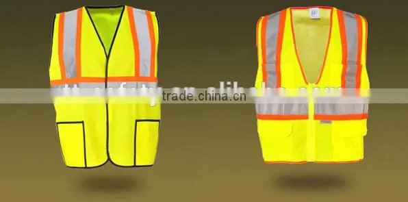 custom design fluorescence orange yellow high visibility cheap safety reflective uniform t-shirt