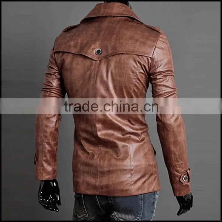 custom latest design leather jacket 100% Leather Jackets for Mens with long line