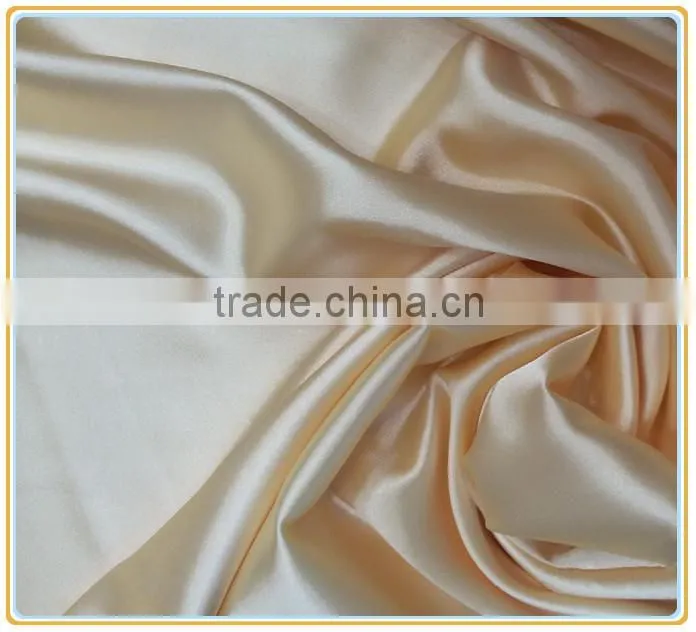 gold color smooth cheap satin fabric price of 100%polyester