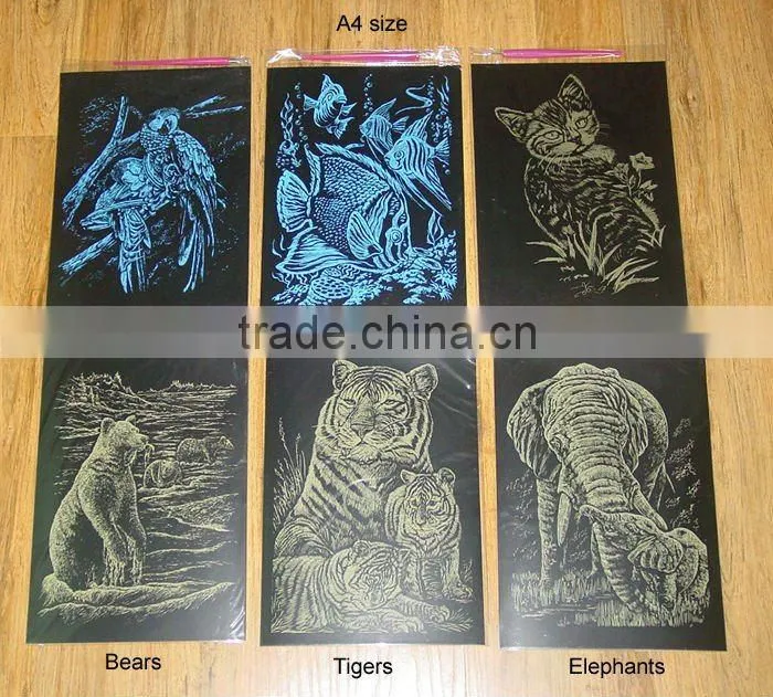 Engraving card/Scrap art foil/foil card/Parrot designed foil paper engraving art