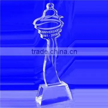 Wholesale Cheap Special design tower shape Crystal VIP Trophy with clear base for souvenirs