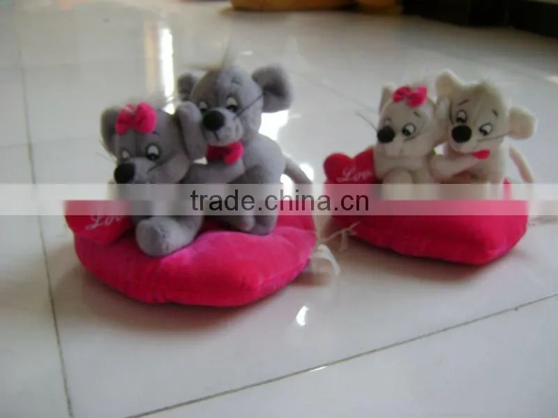 lovely&beautiful soft stuffed plush valentine cow with baby for valentine festival