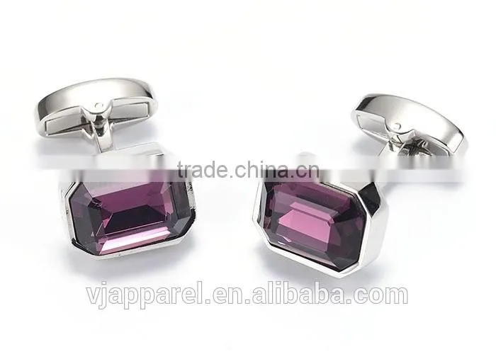 Violet Stone in Round Cufflinks