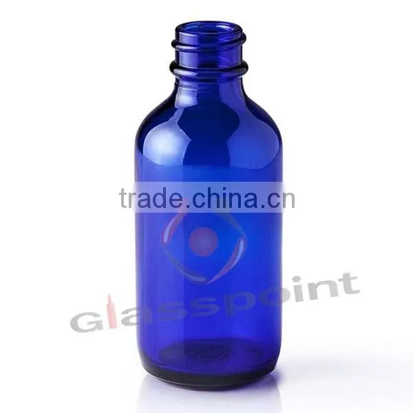 Cobalt blue boston round bottle