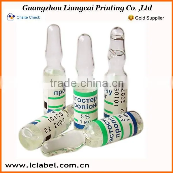 Custom ampoule label stickers roll ampoule bottle stickers
