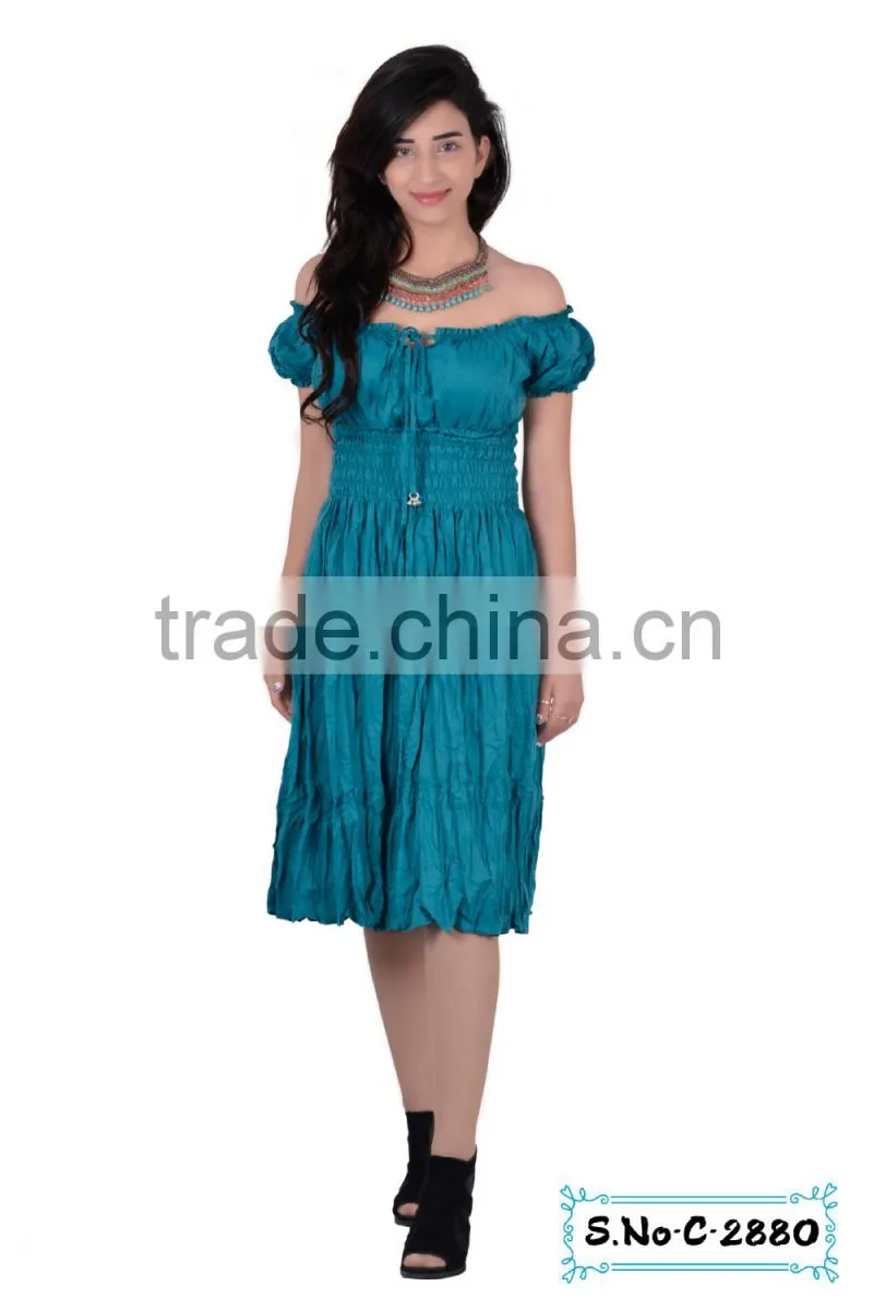 C.Green Cotton Magic Dress Floral Print Dress