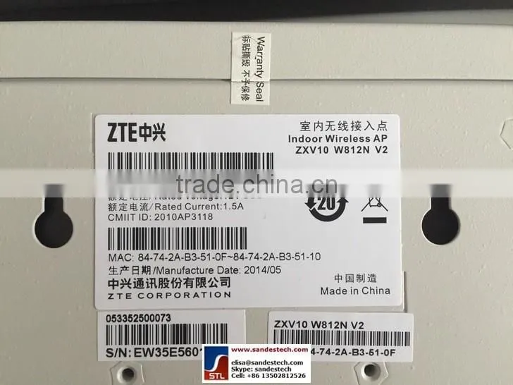 ZTE W812N V2 Indoor AP PoE or AC Coordinated / Stand-alone AP mode 2.4G/5G Dual Bands 2X2 MIMO