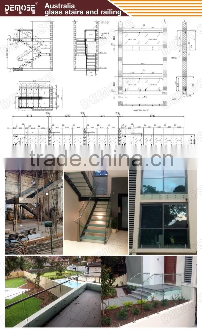 glass fixing balustrade spigot for verander / balustrades for sale