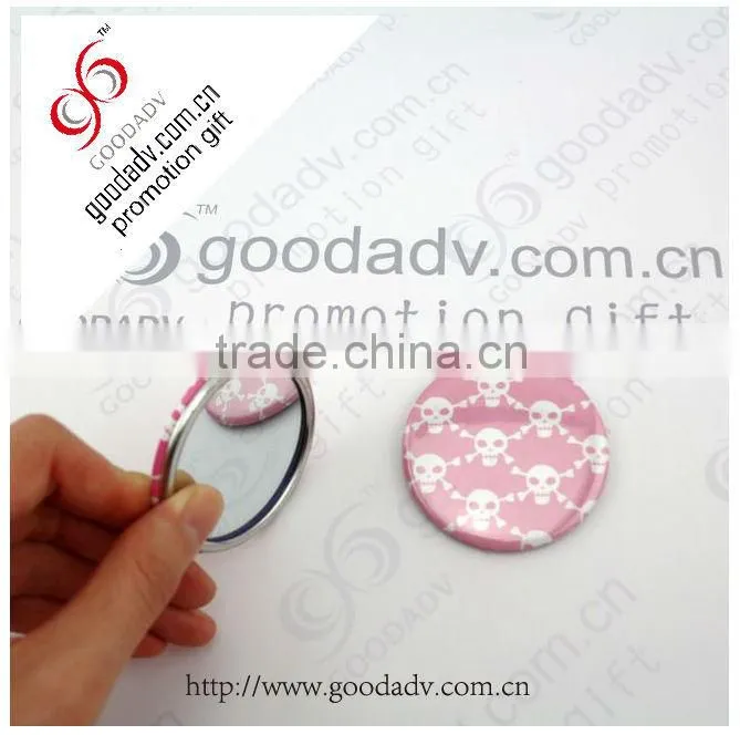 Metal tin offset printing make up mirror / tin pocket mirror
