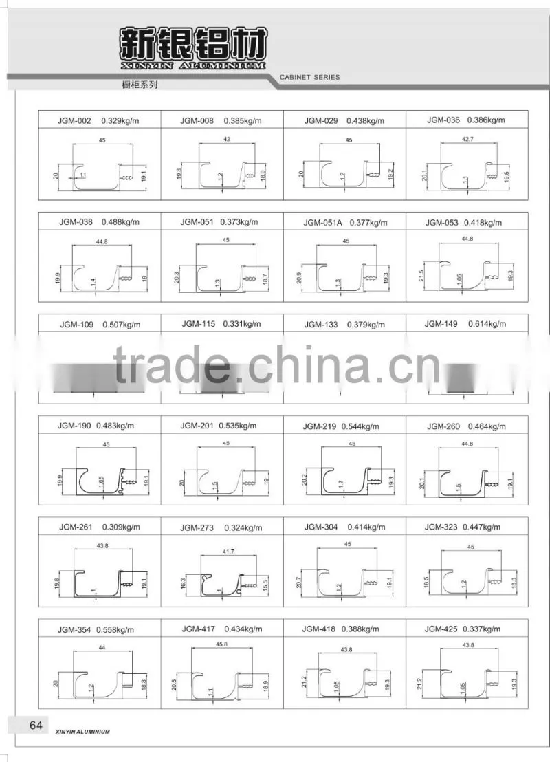 L shape handle aluminum extrusion profile