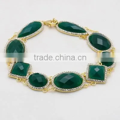 925 Sterling Silver Black Agate Bracelet Sets