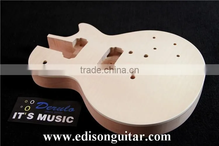 DIY Electric Guitar Kits with hardware Solid Mahagany Body Tiger Maple Top MX-002