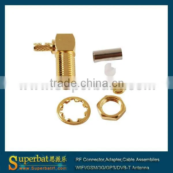 SMA Crimp Jack right angle connector for LMR100 right angle terminal connector
