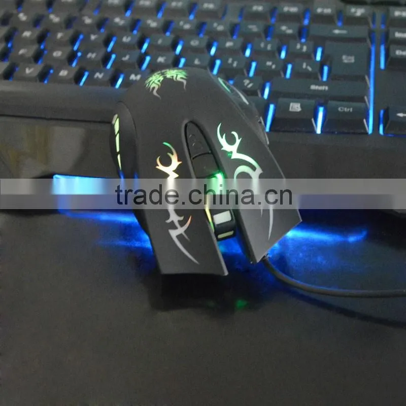 6D cool three speed control colors transform breathing lights gaming mouse
