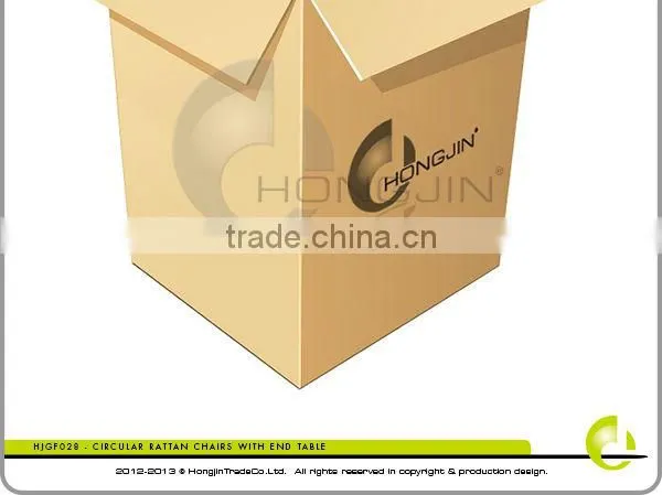 Waterproof Circular PE Rattan Chairs with End Table