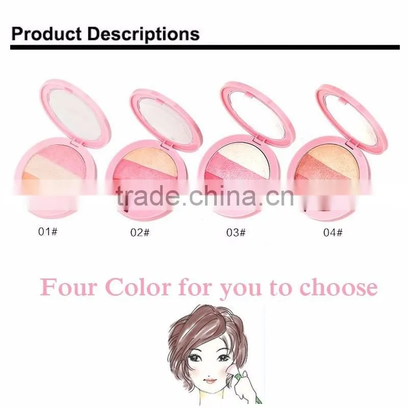 BY BANDA 3color/pcs Natural Face Blush Powder Blusher Longlasting Makeup Blusher