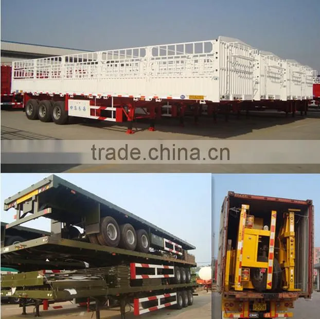 CIMC High Strength Steel 3 Axle Fence Semi Trailer For Tractor