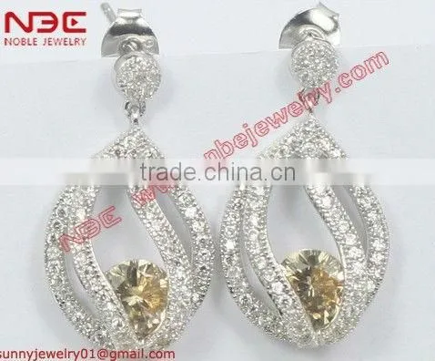 Costume 925 silver hoop earrings,black and white stone silve hoop earrings jewelry