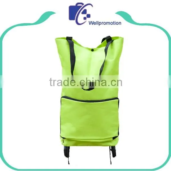 Polyester reusable shopping folding trolley bag supermarket