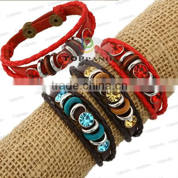 new arrival friendship leather bracelet fashion braid genuine leather bracelet jewelry