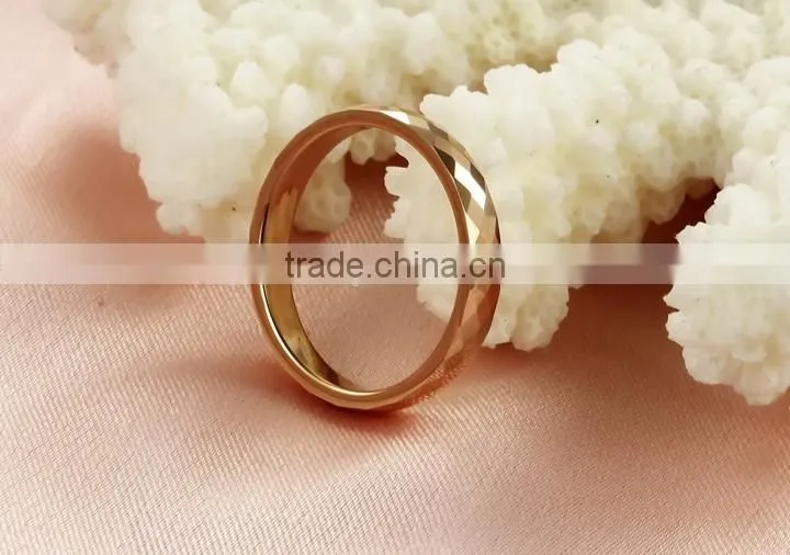 KSTONE 2015 Hot Selling Fashion Rosed Gold Plated Tungsten Wedding Ring for Women and Girls