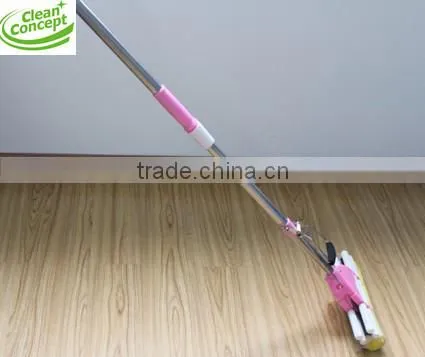 Removable Stainless Steel Pole Single Roller Cleaning PVA Mop