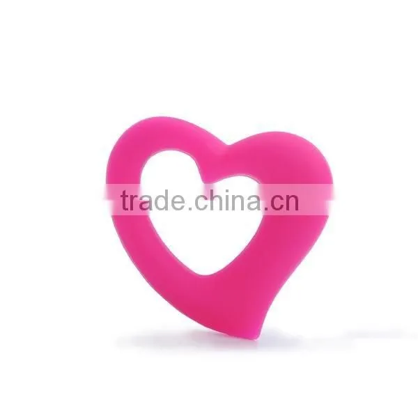 Heart Shape Silicone Teething Pendant For Baby Silicone Teething Pendant Necklace