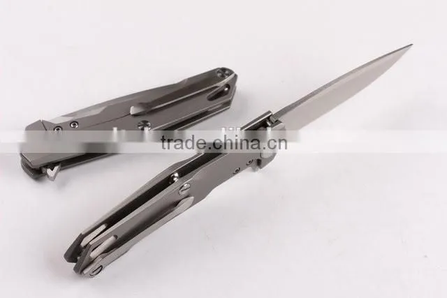 OEM TC4 Titanium alloy folding knife with D2 blades
