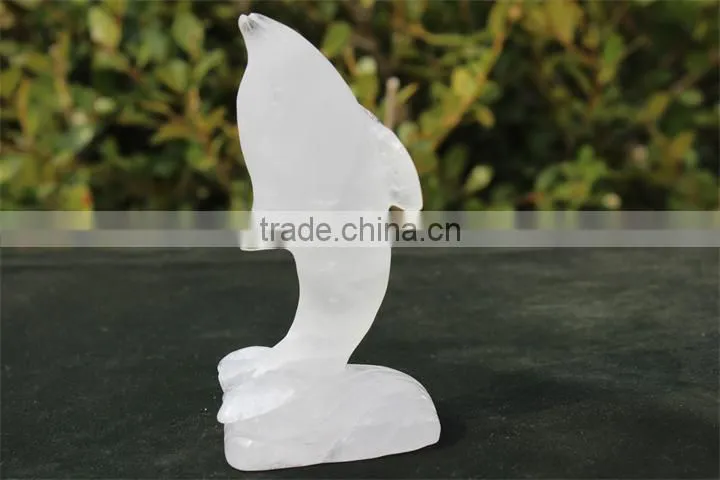 Wholesale Pretty Natural Clear Quartz Crystal Dolphin Adornment Carving