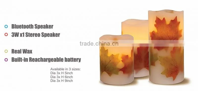 LED Rechargeable candle Light with Built-in Bluetooth Speaker