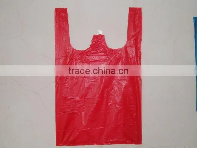 supermarket Custom design plastic T-shirt bag with logo Selling point