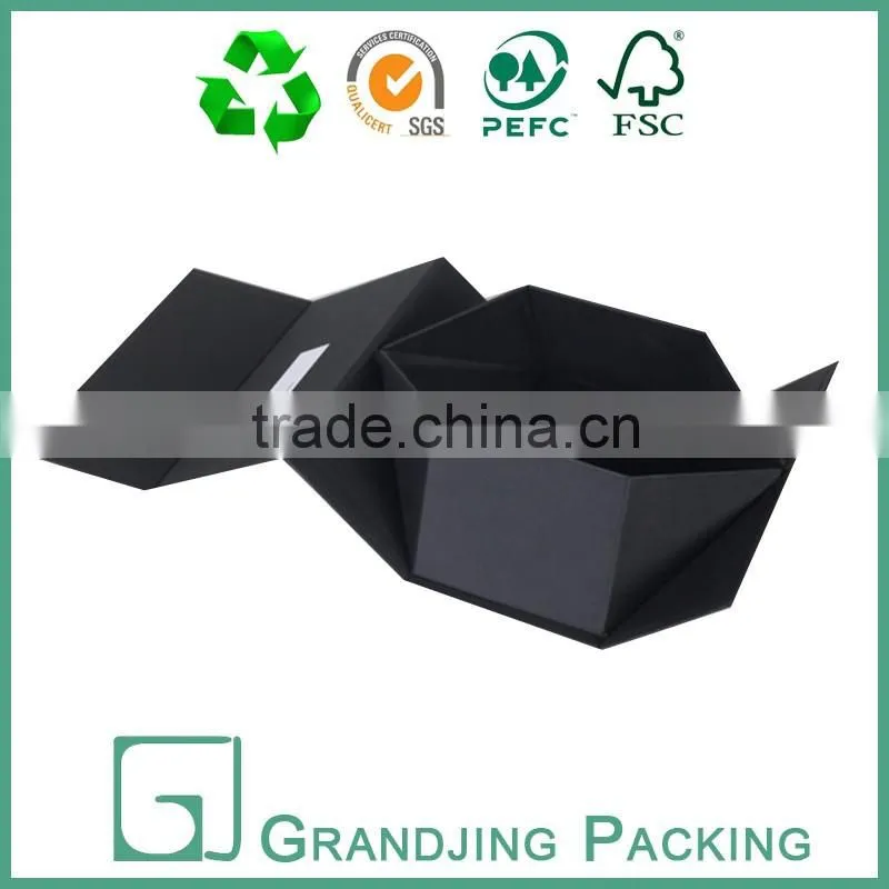 High quality recycled black folding packaging paper box