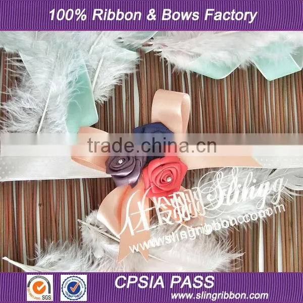 Wholesale Handmade Ribbon Flower Appliques For Garment Accessories