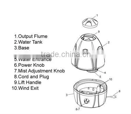 3.7L Blue Ultrasonic Humidifier ce gs