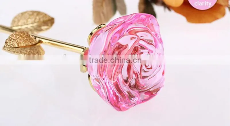 Natural Crystal flower golden rose flowers