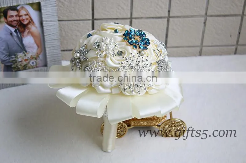 High quality luxurious blue wedding buquet