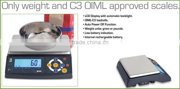 30kg / 10g Hot Sales S4 LCD Display Electronics Digital Balance , List Scale Industries