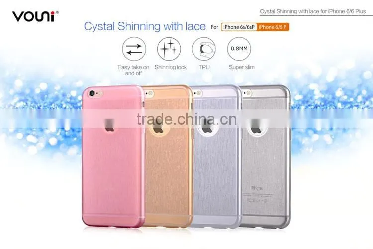 Super Slim 1.0mm Crystal Soft TPU Protecive Case Shinning Back Cover Shellfor iPhone 6/6s Plus