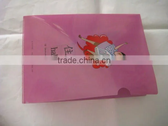 Fancy clear L shape file folder UV Printing