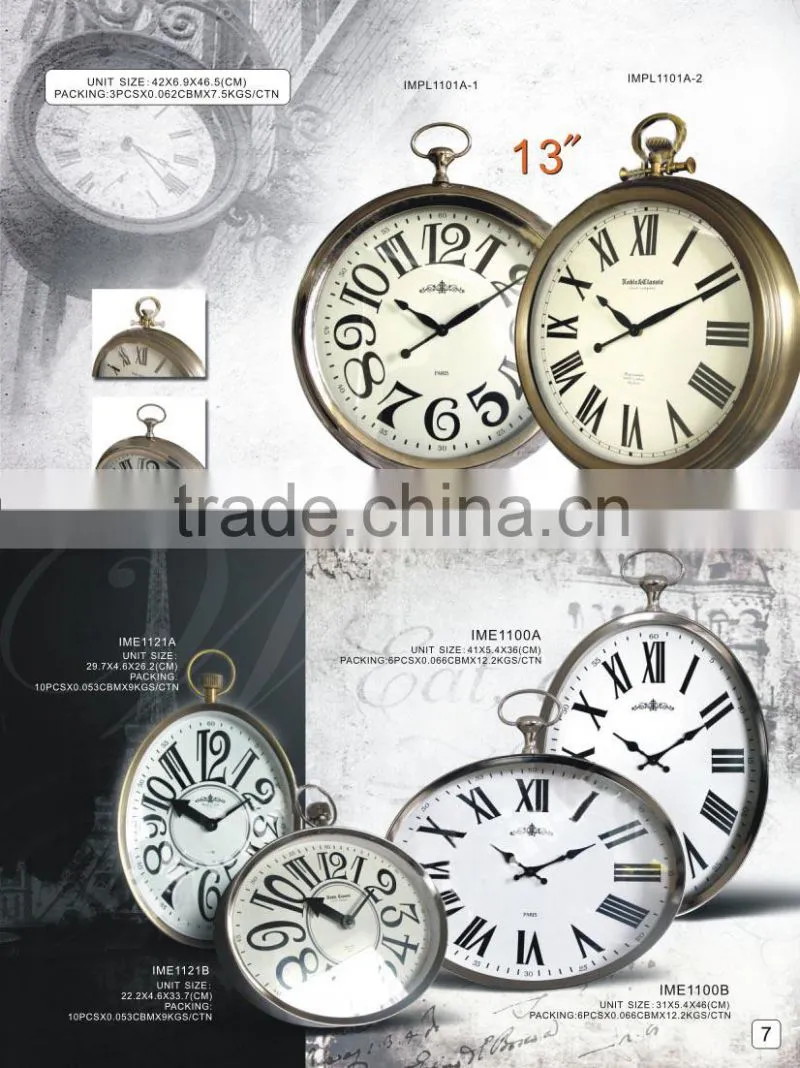 Unique Design Antique Desk Clock Decorative Table Metal Clock