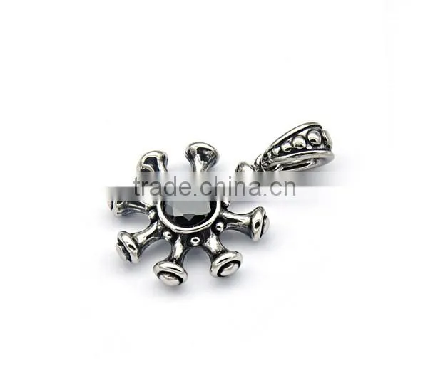 wholesale fashion jewelry high quality Rudder pendant casting black stone biker pendant jewelry