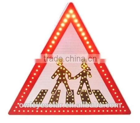 solar road work ahead signage, automatically lighting traffic signs for road construction