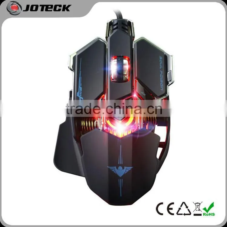Big size illuminated programmable metal computer mouse for gamer