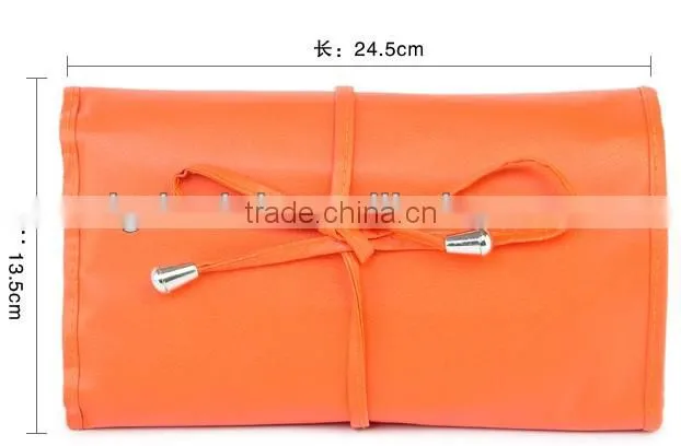 Nice design Orange 24pcs Synthetic makeup brush set,Hair brush with pouch