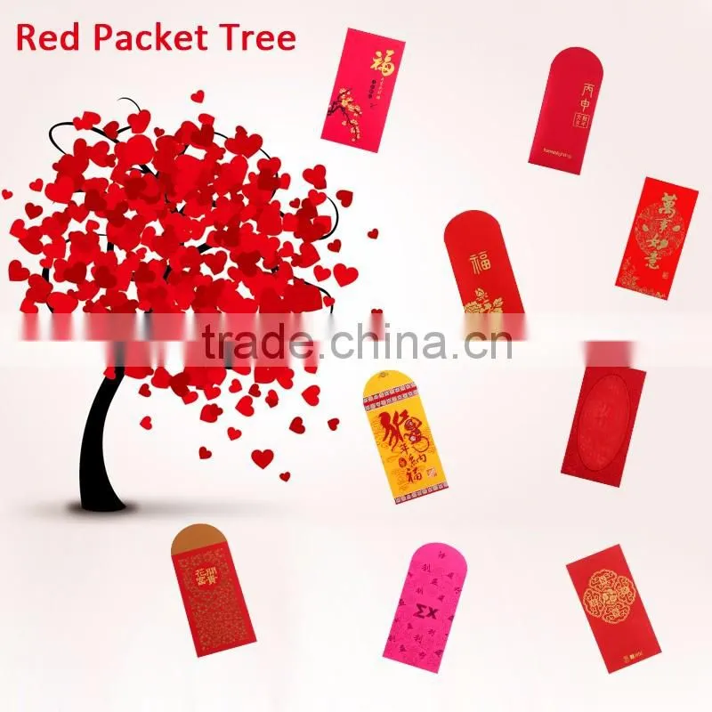 Hot sale custom luxurious embossed chinese lucky red envelopes