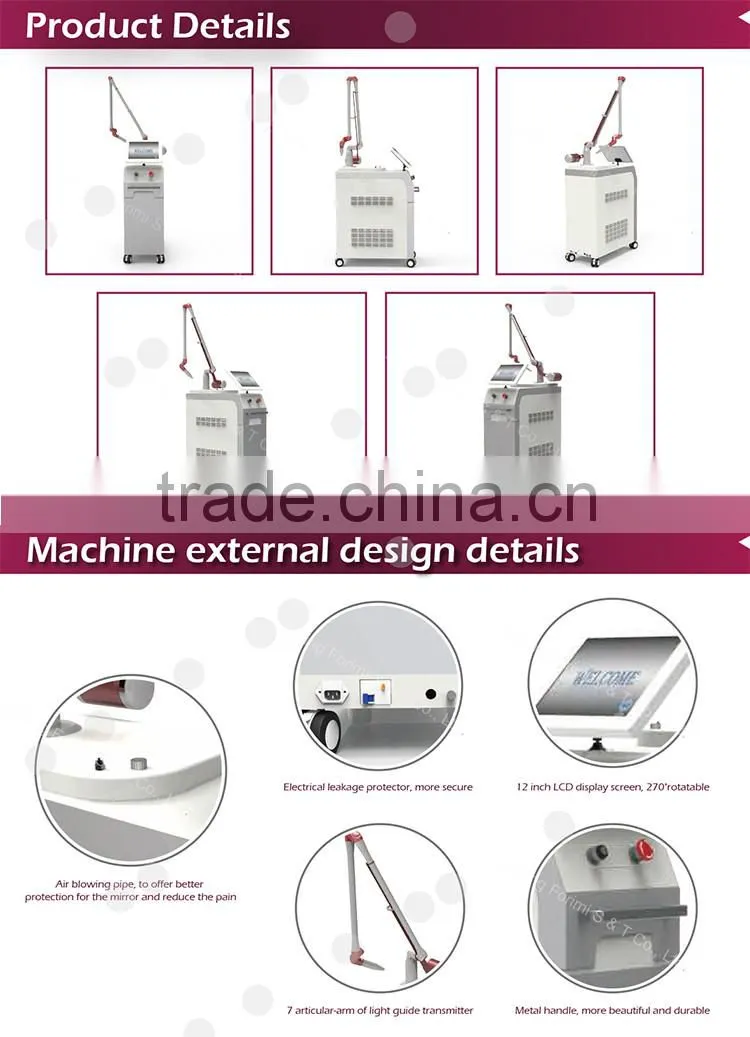 1064 nm / 532nm OEM / ODM varicose veins laser treatment laser tattoo removal equipment