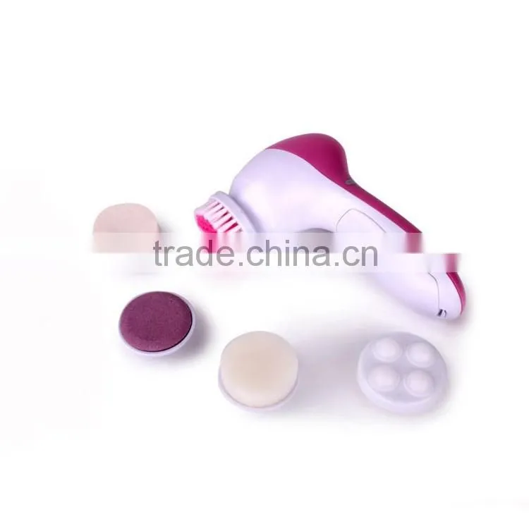 Skin Care Beauty Facial Brush Massager Scrubber 5 in 1 Electric Face Clean Brush
