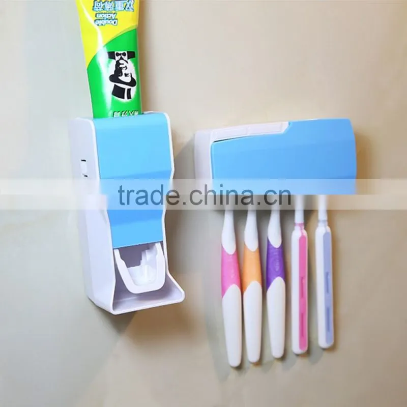 Plastic Material and Stocked,Automatic,Eco-Friendly Feature automatic toothpaste dispenser toothbrush holder