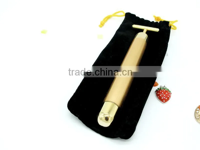 Beauty Bar 24K Golden Pulse Skin Care Gold Facial Roller Vibration Face Massager